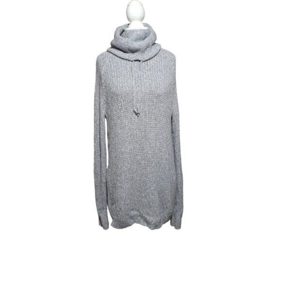 Athleta Women's Chunky Knit Merino Wool Blend Grey Side Zipper Sweater Sz Small - Picture 7 of 9